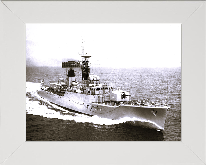 HMS Lynx (F27) Photo Print - Underway - Royal Navy Leopard Class Frigate Posters, Prints, & Visual Artwork Hampshire Prints 10 x 8 White Frame No