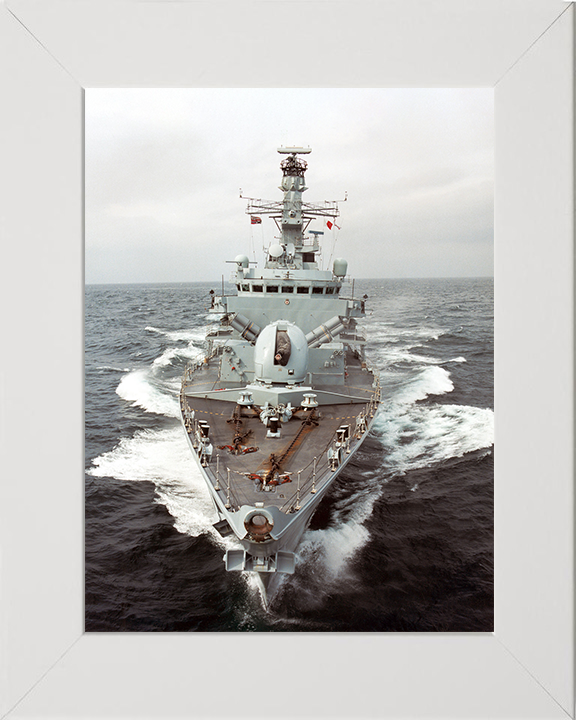 HMS Somerset (F82) Photo Print - At Sea 2003 - Royal Navy Type 23 Frigate Posters, Prints, & Visual Artwork Hampshire Prints 10 x 8 White Frame No