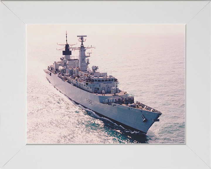 HMS Boxer (F92) Royal Navy Type 22 Frigate At Sea 1999 Photo Print Wall Art Decor Posters, Prints, & Visual Artwork Hampshire Prints 10 x 8 White Frame No