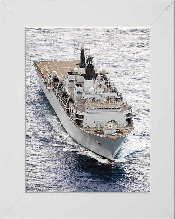 HMS Bulwark (L15) Royal Navy Albion Class Amphibious Ship High Starboard Bow View Photo Print Wall Art Decor Posters, Prints, & Visual Artwork Hampshire Prints 10 x 8 White Frame No