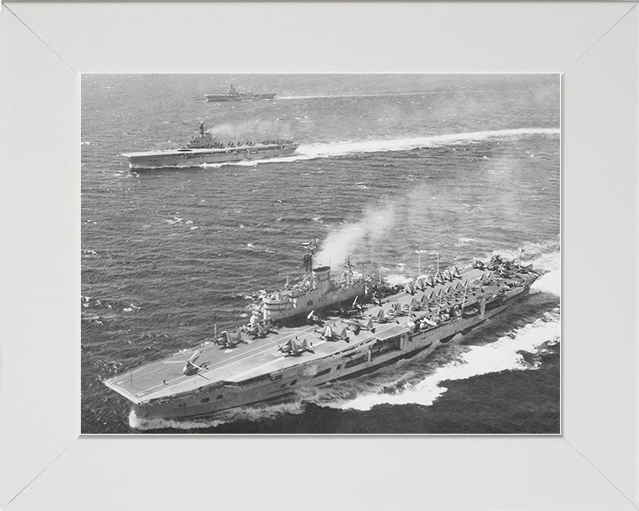 HMS Ark Royal (R09) and HMS Bulwark (R08) Photo Print Royal Navy Aircraft Carriers wall art Posters, Prints, & Visual Artwork Hampshire Prints 10 x 8 White Frame No