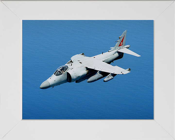 Harrier FA2 Jet in Flight 2001 Photo Print - Royal Navy Aircraft Posters, Prints, & Visual Artwork Hampshire Prints 10 x 8 White Frame No