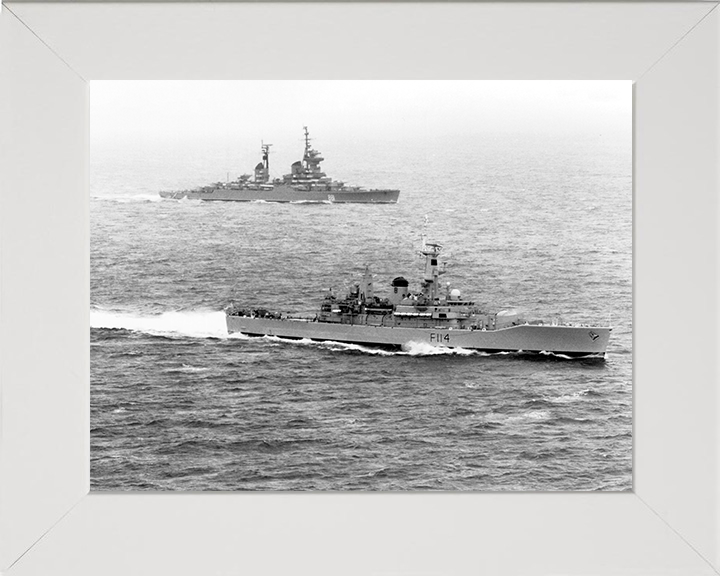 HMS Ajax (F114) Photo Print - North Sea 1976 - Royal Navy Leander Class Frigate Posters, Prints, & Visual Artwork Hampshire Prints 10 x 8 White Frame No