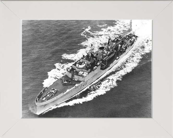 HMS Dundas (F48) Photo Print - At Sea - Royal Navy Blackwood Class Frigate Posters, Prints, & Visual Artwork Hampshire Prints 10 x 8 White Frame No