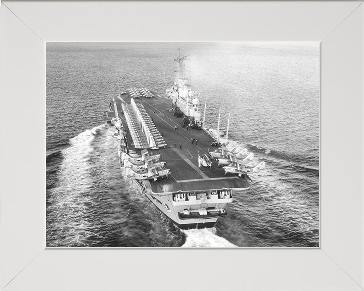 HMS Ark Royal (R09) Royal Navy Audacious Class Aircraft Carrier Full Flight Deck Photo Print Wall Art Decor Posters, Prints, & Visual Artwork Hampshire Prints 10 x 8 White Frame No