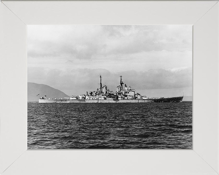 HMS Vanguard (23) Photo Print - South Africa 1947 - Royal Navy Fast Battleship Hampshire Prints 10 x 8 White Frame No