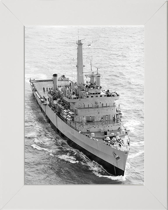 HMS Intrepid (L11) Photo Print - Starboard Bow View - Royal Navy Fearless Class Amphibious Ship Hampshire Prints 10 x 8 White Frame No