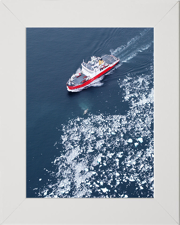 HMS Endurance (A171) Photo Print - Antarctic Ice Fields 2005 - Royal Navy Ice Breaker Patrol Ship Hampshire Prints 10 x 8 White frame No