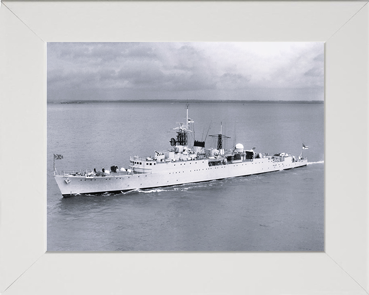 HMS Wrangler (R48) - Underway 1953 - Royal Navy W Class Destroyer Photo Print Wall Art Naval Decor UK Posters, Prints, & Visual Artwork Hampshire Prints 10 x 8 White Frame No