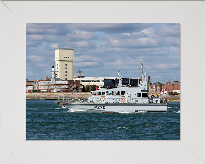 HMS Biter (P270) Photo Print - Leaving Portsmouth 2017 - Royal Navy Archer Class P2000 Patrol Vessel Posters, Prints, & Visual Artwork Hampshire Prints 10 x 8 White Frame No