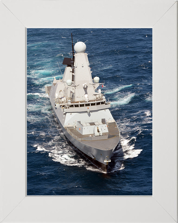 HMS Diamond (D34) Royal Navy Type 45 Destroyer Bow View 2012 Photo Print Wall Art Decor Posters, Prints, & Visual Artwork Hampshire Prints 10 x 8 White Frame No