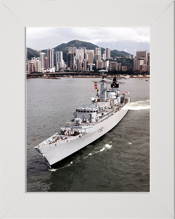 HMS Boxer (F92) Royal Navy Type 22 Frigate Leaving Port Photo Print Wall Art Decor Posters, Prints, & Visual Artwork Hampshire Prints 10 x 8 White Frame No