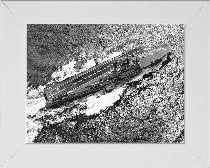HMS Ark Royal (R09) Royal Navy Audacious Class Aircraft Carrier Photo Print Wall Art Decor Posters, Prints, & Visual Artwork Hampshire Prints 10 x 8 White Frame No