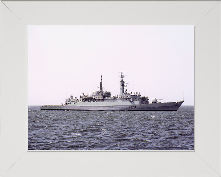 HMS Alacrity (F174) Royal Navy Type 21 Frigate Starboard Beam View Photo Print Wall Art Naval Decor Posters, Prints, & Visual Artwork Hampshire Prints 10 x 8 White Frame No