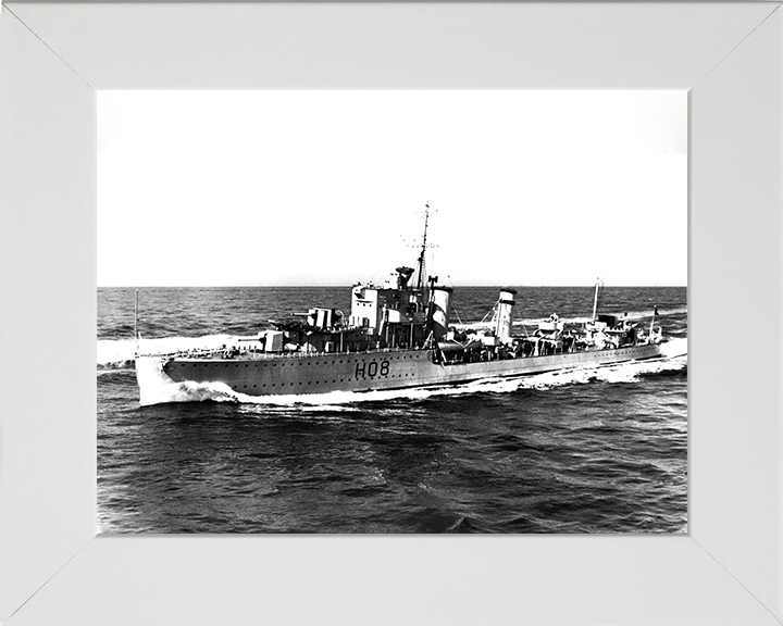 HMS Eclipse (H08) Photo Print - At Sea 1938 - Royal Navy E Class Destroyer Posters, Prints, & Visual Artwork Hampshire Prints 10 x 8 White Frame No