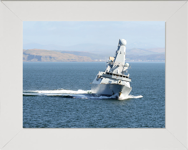 HMS Diamond (D34) Royal Navy Type 45 Destroyer Exercise Joint Warrior 2013 Photo Print Wall Art Decor Posters, Prints, & Visual Artwork Hampshire Prints 10 x 8 White Frame No