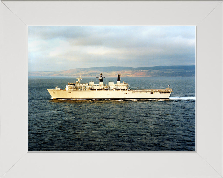 HMS Albion (L14) Royal Navy Albion Class Amphibious Ship During Trials 2002 Photo Print Wall Art Naval Decor Posters, Prints, & Visual Artwork Hampshire Prints 10 x 8 White Frame No