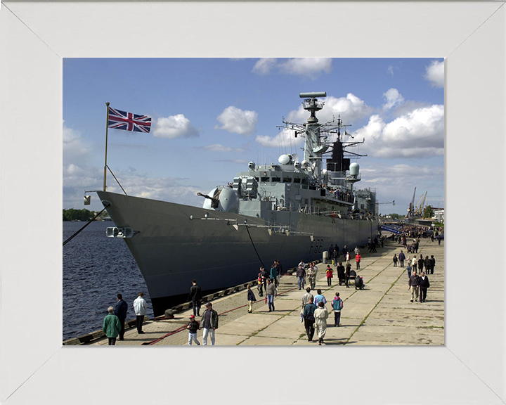 HMS Campbeltown (F86) Photo Print - Riga Latvia 2001 - Royal Navy Type 22 Frigate Posters, Prints, & Visual Artwork Hampshire Prints 10 x 8 White Frame No