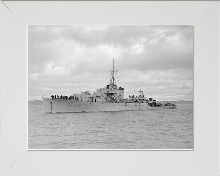 HMS Annan (K404) Royal Navy River Class Frigate Port Side View Photo Print Wall Art Decor Posters, Prints, & Visual Artwork Hampshire Prints 10 x 8 White Frame No