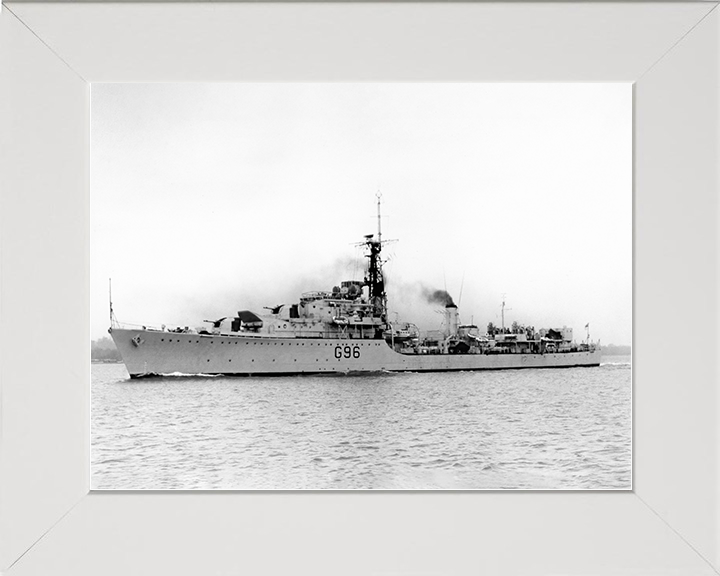 HMS Crossbow (G96) (D96) Royal Navy Weapon Class Destroyer Port Beam View Photo Print Wall Art Decor Posters, Prints, & Visual Artwork Hampshire Prints 10 x 8 White Frame No