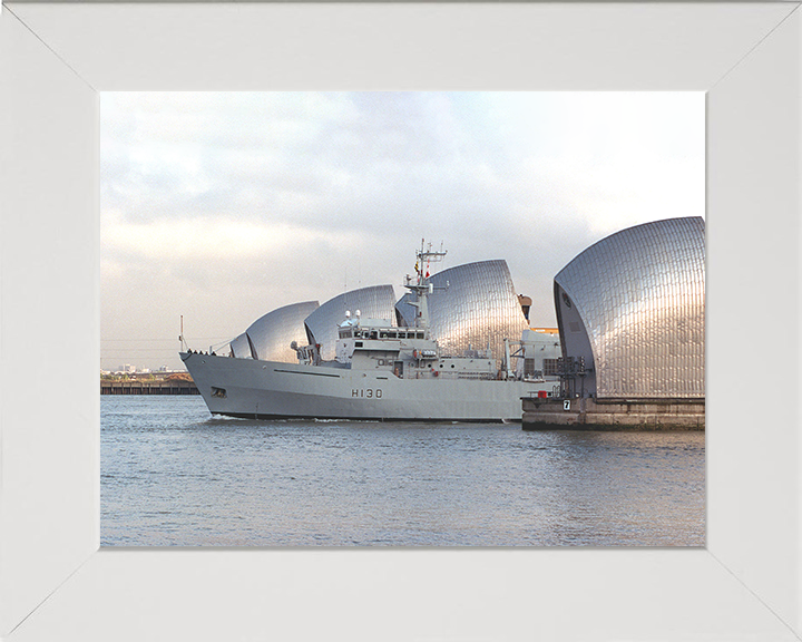 HMS Roebuck (H130) Photo Print - Thames Barrier - Royal Navy Coastal Survey Vessel