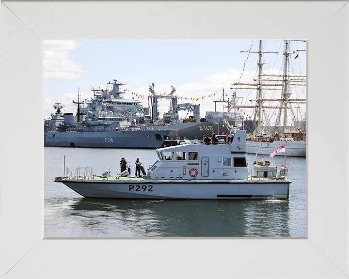 HMS Charger (P292) Royal Navy Archer Class Patrol Vessel Kiel Harbour 2022 Photo Print Wall Art Decor Posters, Prints, & Visual Artwork Hampshire Prints 10 x 8 White Frame No