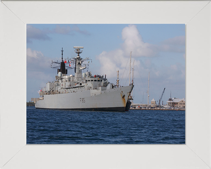 HMS Cumberland (F85) Photo Print - Entering Bermuda 2005 - Royal Navy Type 22 Frigate Posters, Prints, & Visual Artwork Hampshire Prints 10 x 8 White Frame No