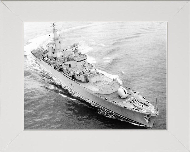 HMS Bristol (D23) Royal Navy Type 82 Destroyer Turning to Port Photo Print Wall Art Naval Decor Posters, Prints, & Visual Artwork Hampshire Prints 10 x 8 White Frame No