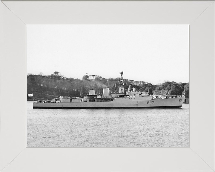 HMS Ashanti (F117) Photo Print - Plymouth Sound 1961 - Royal Navy Tribal Class Frigate Posters, Prints, & Visual Artwork Hampshire Prints 10 x 8 White Frame No