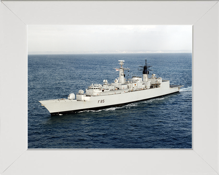 HMS Cumberland (F85) Royal Navy Type 22 Frigate High Port Side View Photo Print Wall Art Decor Posters, Prints, & Visual Artwork Hampshire Prints 10 x 8 White Frame No