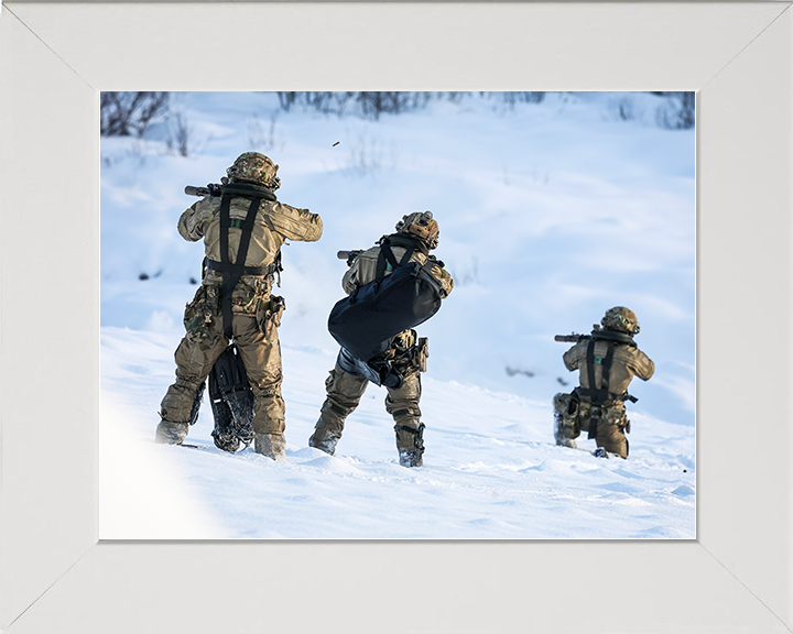 Royal Marines beach assault live firing Photo Print 30 Commando Wall Art Military Decor UK Poster Posters, Prints, & Visual Artwork Hampshire Prints 10 x 8 White Frame No