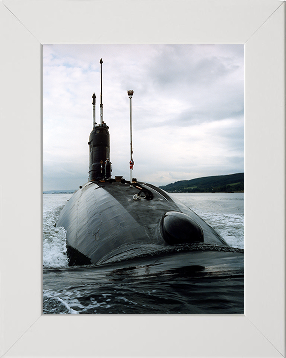 HMS Torbay (S90) Photo Print - Clyde 1993 - Royal Navy Trafalgar Class Submarine Hampshire Prints 10 x 8 White Frame No