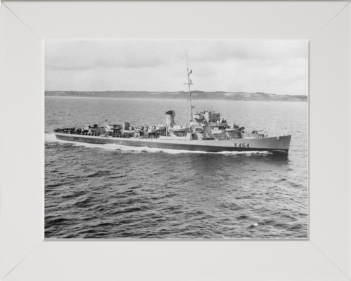 HMS Balfour (K464) Royal Navy Captain Class Frigate Starboard Side View Photo Print Wall Art Decor Posters, Prints, & Visual Artwork Hampshire Prints 10 x 8 White Frame No