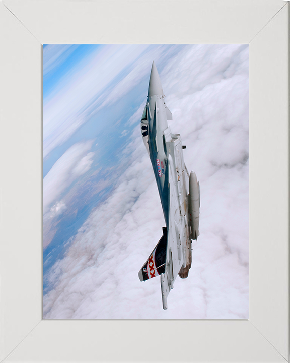 RAF Typhoon vertical climb Photo Print - Royal Air Force Aircraft Hampshire Prints 10 x 8 White Frame No