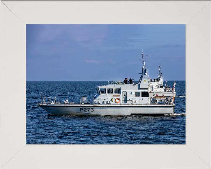 HMS Pursuer (P273) Photo Print - Underway 2025 - Royal Navy Archer Class P2000 Patrol Vessel Hampshire Prints 10 x 8 White Frame No