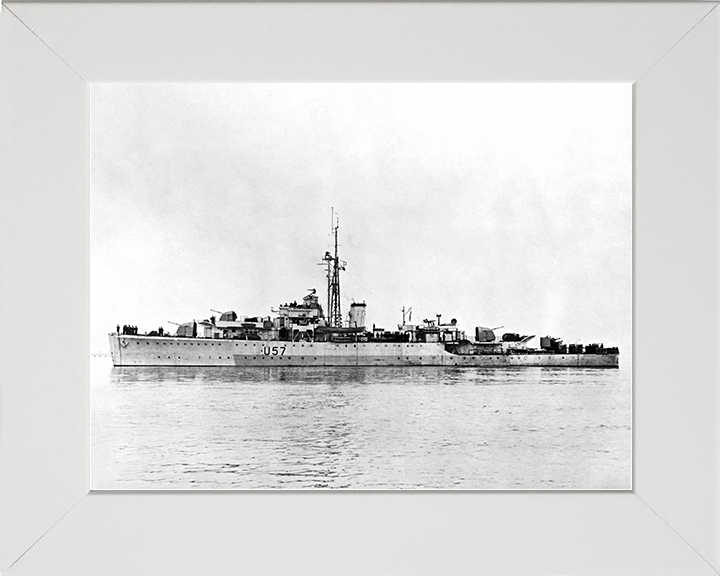 HMS Black Swan U57 (L57) Royal Navy Black Swan Class Sloop Port Beam Photo Print Wall Art Decor Posters, Prints, & Visual Artwork Hampshire Prints 10 x 8 White Frame No