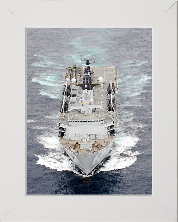 HMS Bulwark (L15) Royal Navy Albion Class Amphibious Ship High Bow View Photo Print Wall Art Decor Posters, Prints, & Visual Artwork Hampshire Prints 10 x 8 White Frame No