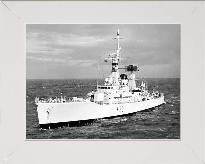 HMS Apollo (F70) Royal Navy Leander Class Frigate At Sea Photo Print Wall Art Decor Posters, Prints, & Visual Artwork Hampshire Prints 10 x 8 White Frame No