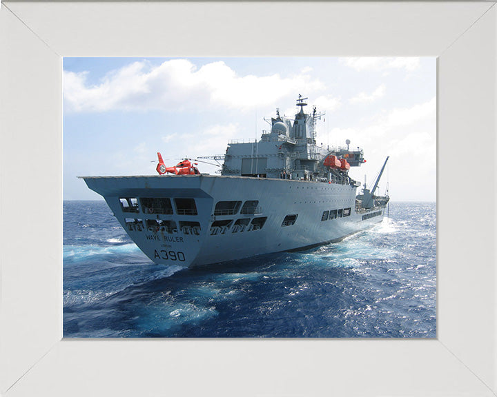 RFA Wave Ruler (A390) Photo Print - Starboard Quarter View - Royal Fleet Auxiliary Wave Class Fleet Tanker Hampshire Prints 10 x 8 White Frame No