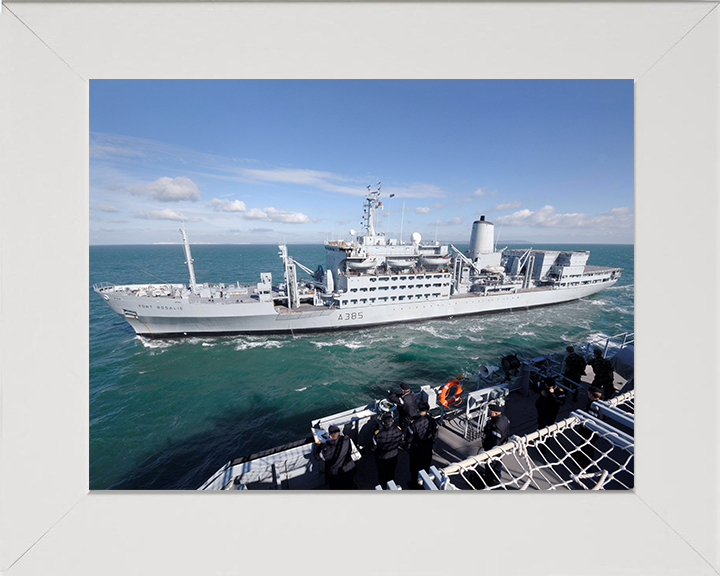 RFA Fort Rosalie (A385) Photo Print - RAS 2007 - Royal Fleet Auxiliary Fort Rosalie Class Ship Posters, Prints, & Visual Artwork Hampshire Prints 10 x 8 White Frame No