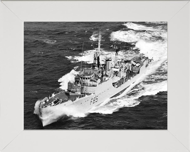 HMS Keppel (F85) Photo Print - At Speed- Royal Navy Blackwood Class Frigate Posters, Prints, & Visual Artwork Hampshire Prints 10 x 8 White Frame No