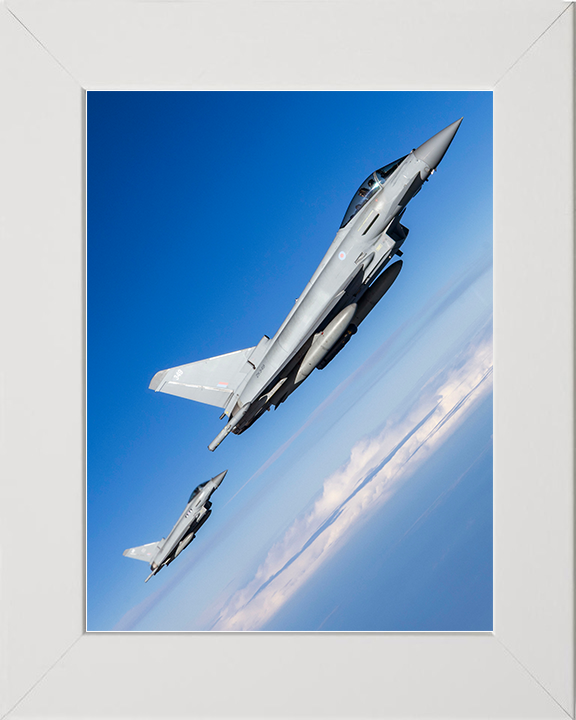RAF Typhoon Jets In Flight Over Nevada 2026 Royal Air Force Aircraft Photo Print Wall Art Aviation Decor UK Posters, Prints, & Visual Artwork Hampshire Prints 10 x 8 White Frame No
