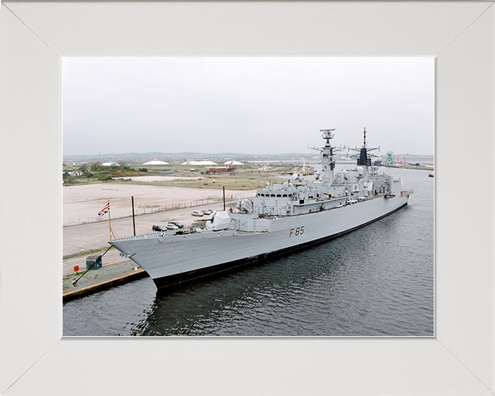 HMS Cumberland (F85) Royal Navy Type 22 Frigate Barrow in Furness 2002 Photo Print Wall Art Decor Posters, Prints, & Visual Artwork Hampshire Prints 10 x 8 White Frame No