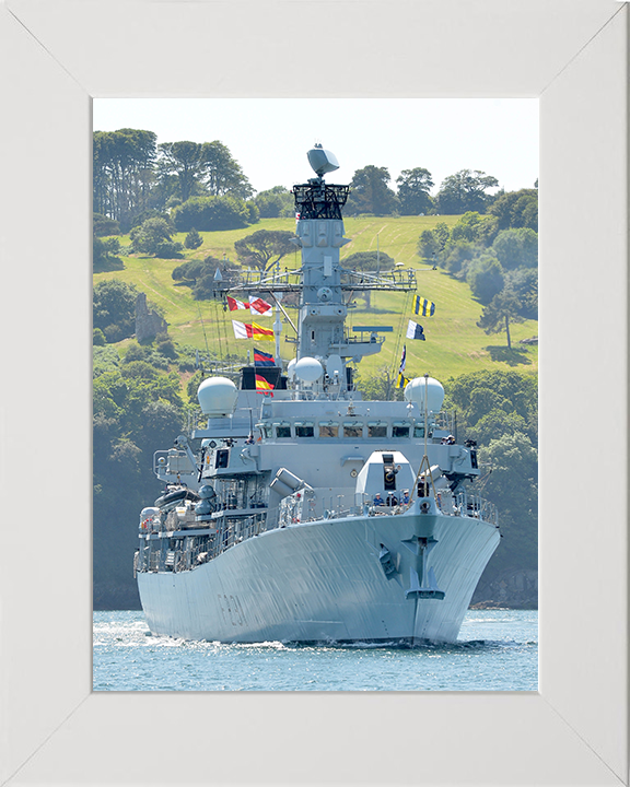 HMS Argyll (F231) Photo Print - Plymouth Sound 2014 - Royal Navy Type 23 Frigate Hampshire Prints 10 x 8 White Frame No