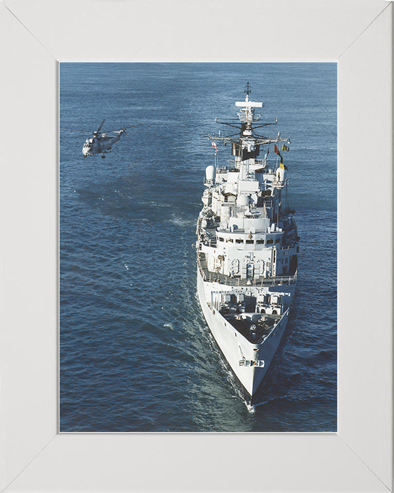 HMS Coventry (F98) Royal Navy Type 22 Frigate With Helicopter Photo Print Wall Art Decor Posters, Prints, & Visual Artwork Hampshire Prints 10 x 8 White Frame No