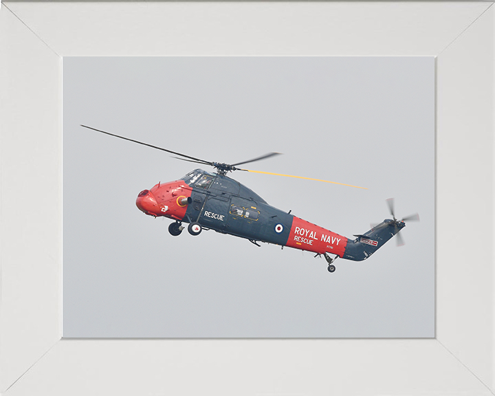 Westland Wessex HU5 Rescue Helicopter in Flight 2021 Photo Print - Royal Navy Aircraft Posters, Prints, & Visual Artwork Hampshire Prints 10 x 8 White Frame No
