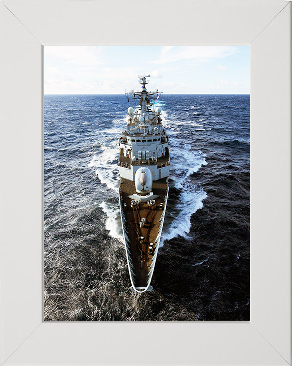 HMS Chatham (F87) Royal Navy Type 22 Frigate Forecastle View Photo Print Wall Art Decor Posters, Prints, & Visual Artwork Hampshire Prints 10 x 8 White Frame No