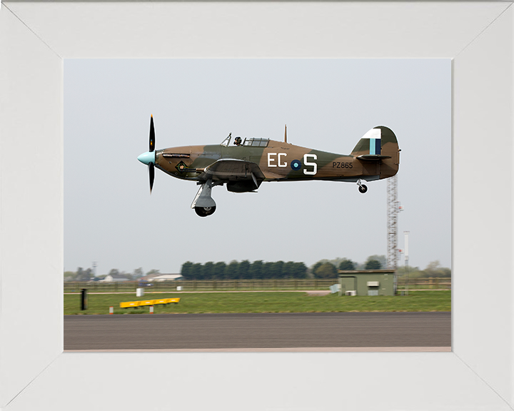 RAF Hurrincane Mk IIC RAF Conningsby Photo Print - Royal Air Force Aircraft Hampshire Prints 10 x 8 White Frame No