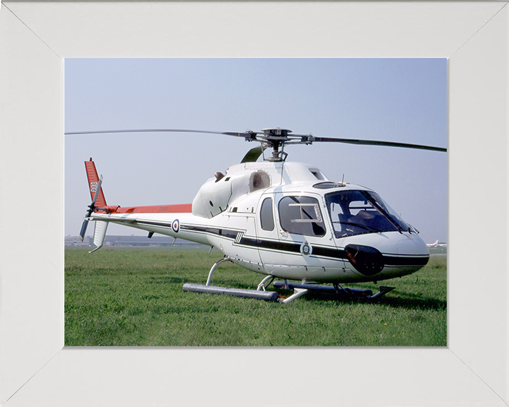 RAF Twin Squirrel HCC1 Helicopter on the Ground Photo Print - Royal Air Force Aircraft Posters, Prints, & Visual Artwork Hampshire Prints 10 x 8 White Frame No