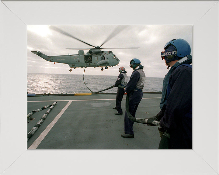 Sea King Helicopter refuelled in flight Photo Print - Royal Navy Aircraft Posters, Prints, & Visual Artwork Hampshire Prints 10 x 8 White Frame No